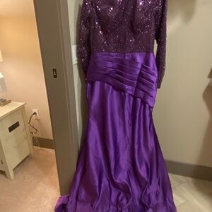 Elegant Purple Sequin Gown